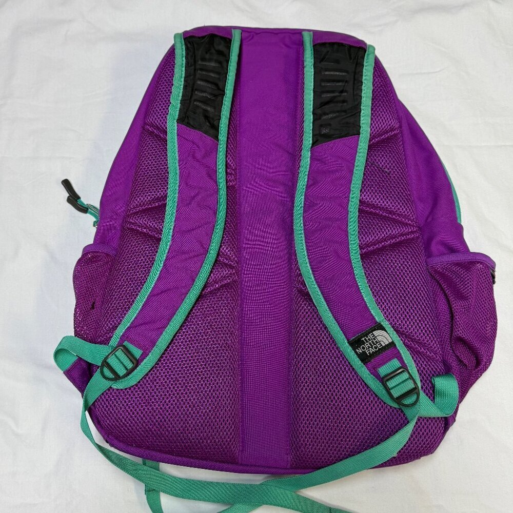 The North Face Haystack Backpack–Grape Purple with Aqua Trim–Laptop Daypack, EUC - Picture 2 of 8